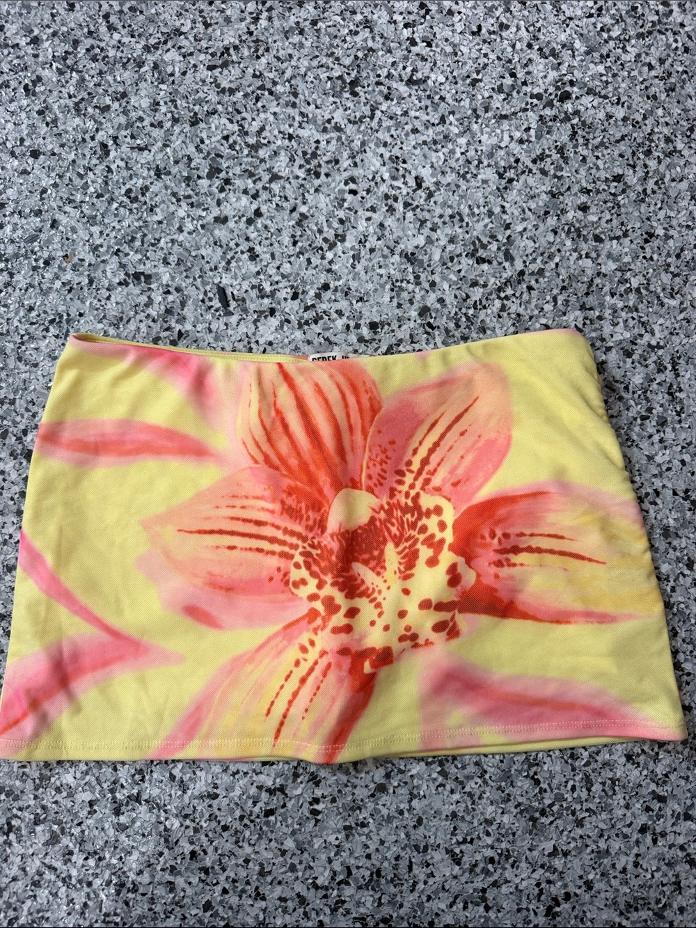 Women’s Yellow Floral Skirt - Pink & Coral Orchid Print